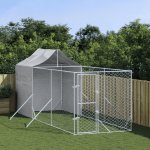 vidaXL Venkovní psí kotec se střechou stříbrný 200 x 600 x 250 cm – Zboží Dáma vidaXL Venkovní psí kotec se střechou stříbrný 200 x 600 x 250 cm – Zboží Dáma
