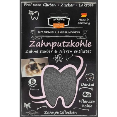 Q-Chefs zdravé žvýkání Vločky na čištění zubů s aktivním uhlím pro kočky 70 g – Zboží Mobilmania