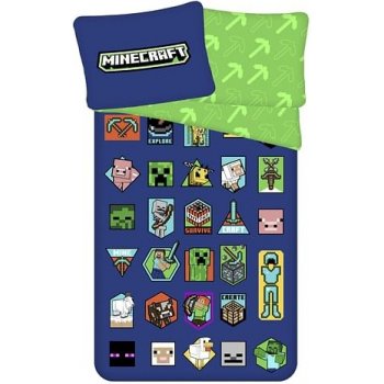 Jerry Fabrics povlečení Minecraft Badges 140x200 70x90