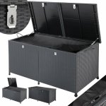 Casaria Polyratanový box 151x77x73cm s kolečky černý – Hledejceny.cz