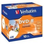 Verbatim DVD-R 4,7GB 16x, printable, plastová krabička, 10ks (43521) – Hledejceny.cz