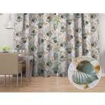 Biante Dekorační závěs Leona LN-174 Zelené listy na režném 130x220 cm – Hledejceny.cz