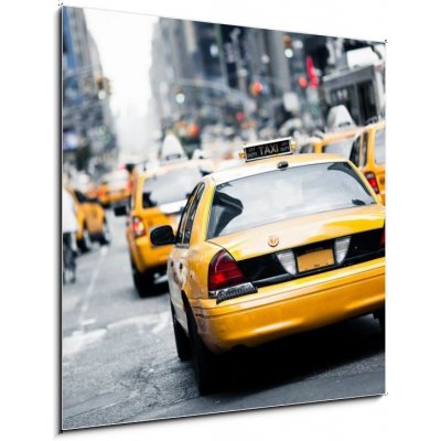 Skleněný obraz 1D - 50 x 50 cm - New York taxi Taxi v New Yorku – Zboží Mobilmania