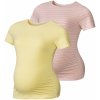 Těhotenské a kojící tričko Esmara dámské těhotenské triko 2 kusy žlutá/růžová