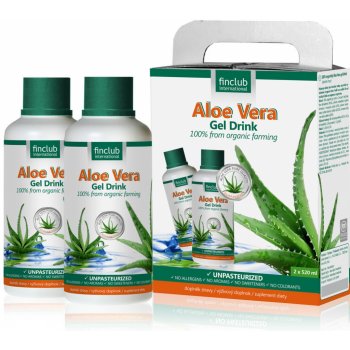 Finclub Aloe Vera gel drink 100% organický 2 x 520 ml