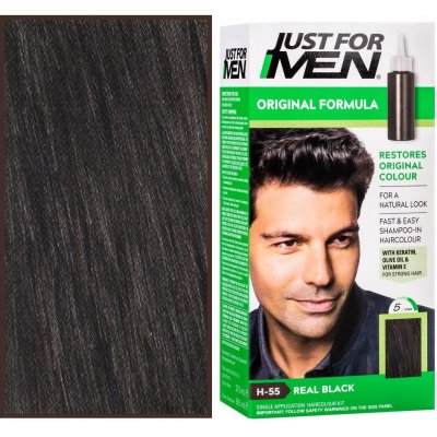 Just For Men Hair Colour barva na vlasy H55 Natural Real Black 35 g – Zbozi.Blesk.cz
