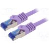 síťový kabel Logilink C6A079S Patch, S/FTP, 6a, lanko, Cu, LSZH, 5m, fialový