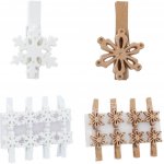 Pro-Tech shop Sada 8 dřevěných vánočních ozdob s klipem 3x3cm mix vzorů 69467 – Hledejceny.cz