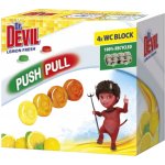 Dr. Devil Lemon Fresh Push Pull WC blok bez košíku 4 x 20 g – Zbozi.Blesk.cz