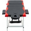 Masážní stůl a židle Vidaxl Skládací masážní stůl se 3 zónami hliník černo-červený