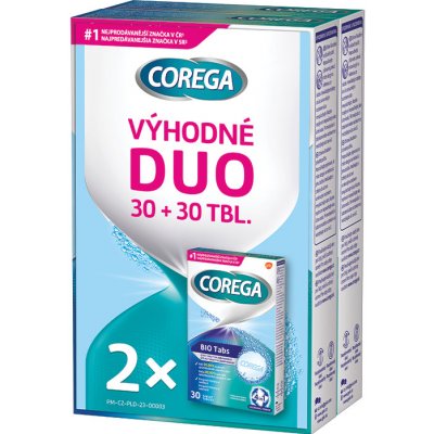Corega Bio Tabs čistící tablety Duo 2 x 30 tbl