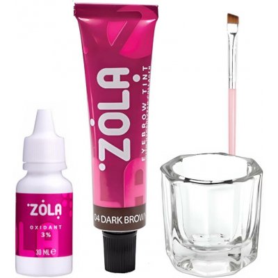 Zola barva na obočí s kolagenem 04 Dark brown tmavě hnědá 15 ml – Sleviste.cz