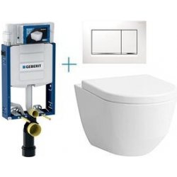 Geberit Kombifix Eco tlačítko Sigma30 bílá/chrom lesk/bílá WC Laufen Pro + sedátko 110.302.00.5 BY5