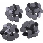 MSV sada 4 protiskluzových podložek GALETS ve tvaru oblázků černá 12 x 13 cm – Zboží Dáma