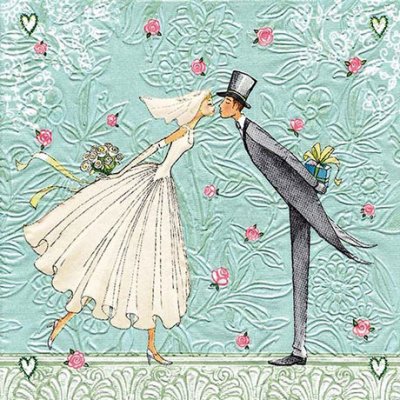 Ubrousky na dekupáž Nevěsta a ženich 1ks – Zboží Dáma