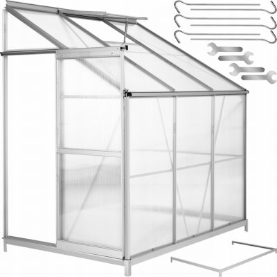 Tectake 402469 192x128x202cm přístavba ke zdi + hliník – Zboží Dáma