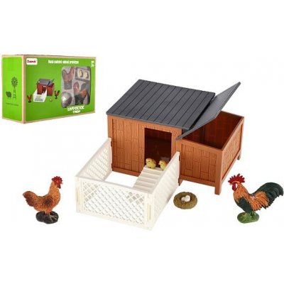 Teddies Kurník s výběhem plast s doplňky 25 x 16 x 9 cm – Zboží Mobilmania