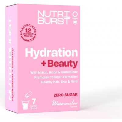 Nutriburst Hydratation + Beauty rozpustný nápoj pro krásné vlasy, pleť a nehty příchuť Watermelon 7x5 g – Hledejceny.cz