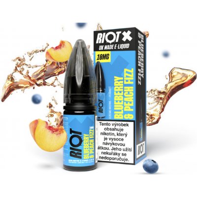 Riot X Salt Blueberry & Peach Fizz 10 ml 10 mg – Hledejceny.cz