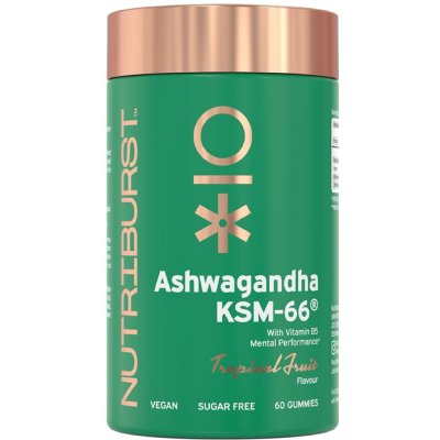 Nutriburst Premium Ashwagandha KSM-66 gumídci 60 ks lesní ovoce – Hledejceny.cz