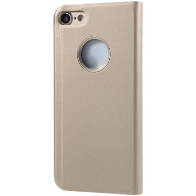 Pouzdro AppleMix Apple iPhone 7 / 8 / SE 2020 / SE 2022 - plast / umělá kůže - stojánek - zlaté