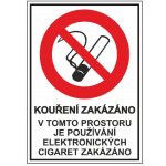 B.t. sam. KOUŘENÍ ZAKÁZÁNO pro elektronické cigarety A4 – Zbozi.Blesk.cz