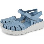 Vlnka Dámské kožené sandály Heda modrá – Sleviste.cz