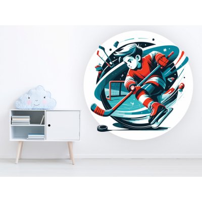 Nalepte.cz samolepka na zeď Malý hokejista arch, rozměry 75 x 75 cm – Zboží Dáma