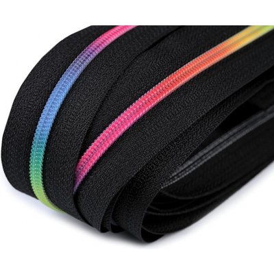 Duhový zip spirálový šíře 3 mm metráž, střední, 322 černá – Zboží Mobilmania