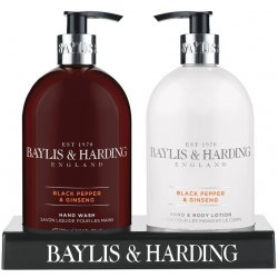 Baylis & Harding Tekuté mýdlo + Mléko na ruce Černý pepř a Ženšen 2 x 500 ml dárková sada