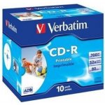 Verbatim CD-R 700MB 52x, printable, jewel, 10ks (43325) – Zbozi.Blesk.cz