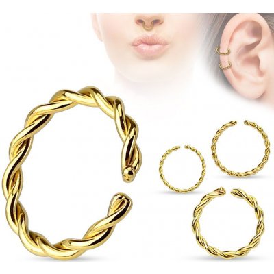 Šperky4U piercing do nosu kruh zlacený N0007-1010 – Zboží Mobilmania