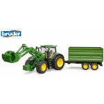 Bruder 3155 Traktor John Deere 7R 350 s čelním nakladačem a přívěsem – Zboží Mobilmania