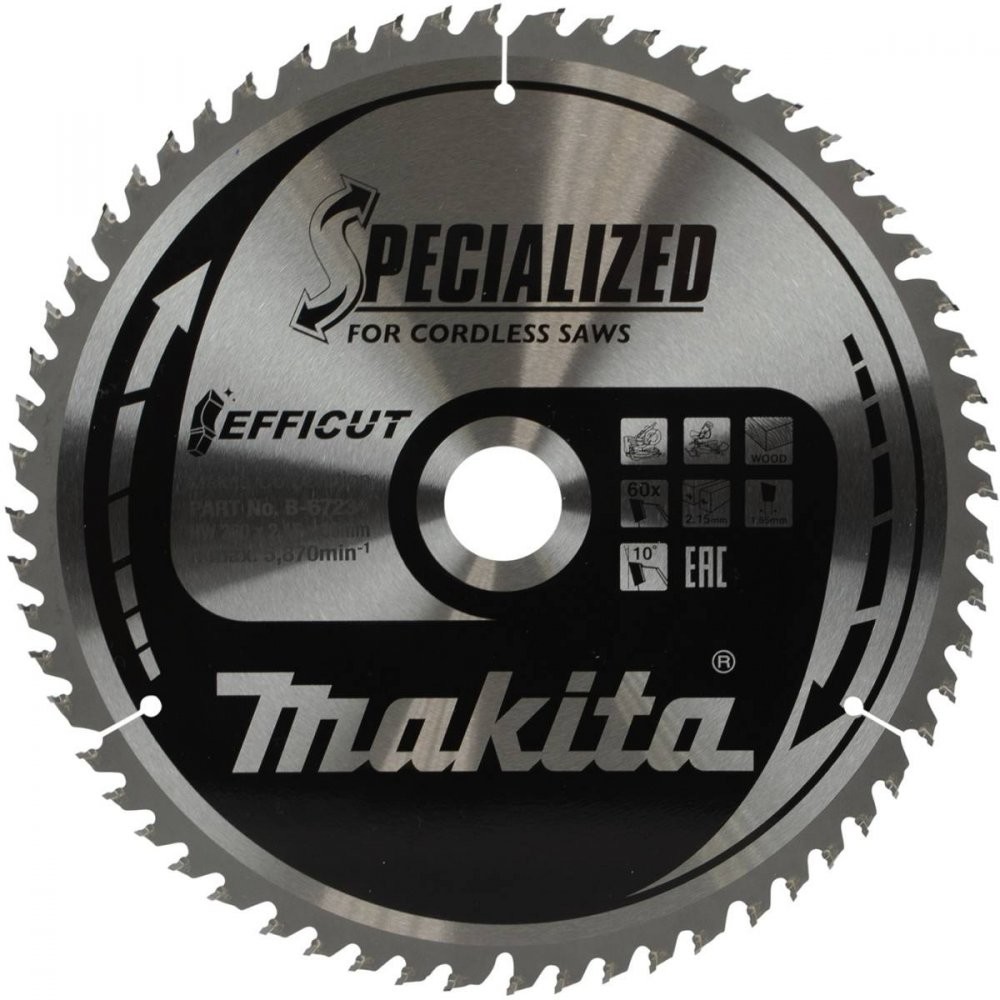 Makita TCT pilový kotouč Efficut 260mm x 30mm x 60T B-67234