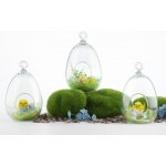 DT GLASS Foukané vajíčko na zavěšení s dekorací kuře malé s vajíčkem – Zboží Dáma