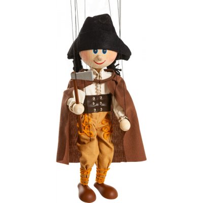 Mašek umělecká výroba Loutka dřevěná Jánošík 35 cm – Zboží Dáma