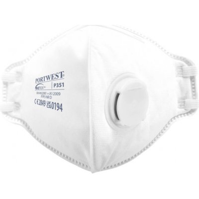Portwest respirátor Dust Mist Fold Flat P351 FFP3 s ventilkem POR-P351WHR Bílá – Zboží Dáma Portwest respirátor Dust Mist Fold Flat P351 FFP3 s ventilkem POR-P351WHR Bílá – Zboží Dáma