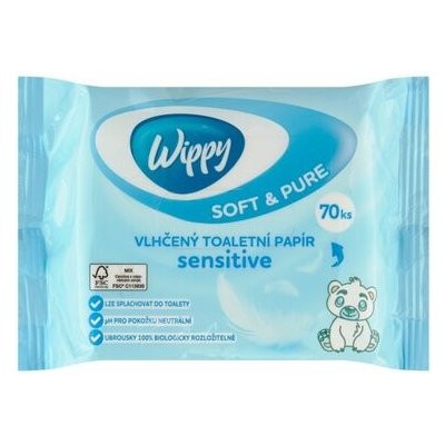 Wippy Sensitive vlhčený 70 ks – Hledejceny.cz