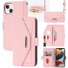 Pouzdro a kryt na mobilní telefon Pouzdro Appleking Flipové s popruhem ve stylu psaníčka iPhone 14 Plus - růžové