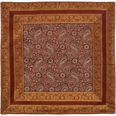 Sanu Babu satén měděná barva se zlatou výšivkou na zip 45 x 45 cm – Sleviste.cz