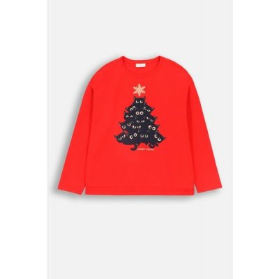 Coccodrillo Tričko s dlouhým rukávem Xmas červený s vánočním potiskem – Hledejceny.cz