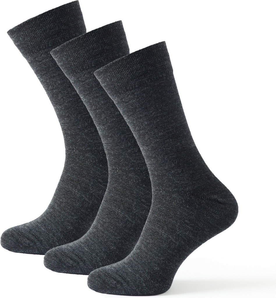 Zulu ponožky Diplomat Merino 3 pack tmavě šedá