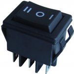 Tracon electric Kolébkový přepínač 3-poloh. s pruž. návratem černý, 16A, 250V, I-0-II – Zboží Mobilmania