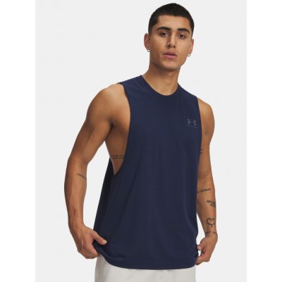Under Armour UA LEFT CHEST CUT OFF TANK Modrá – Sleviste.cz