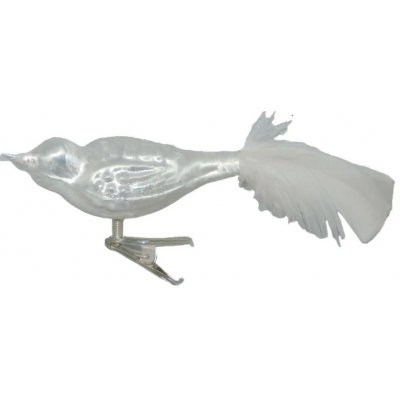 ORNEX Ptáček skleněný bílý 120 mm – Hledejceny.cz