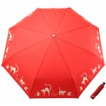 Doppler Cats deštník skládací plně automatický červený – Zboží Mobilmania