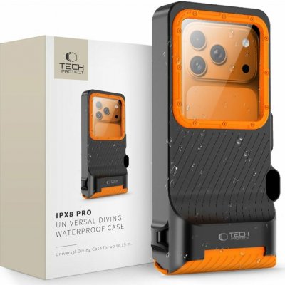 TECH-PROTECT IPX8 PRO Universal Diving Waterproof case BLACK/ORANGE – Hledejceny.cz