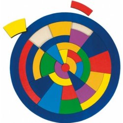 GOKI Kulaté puzzle na desce Barvy 29 dílů