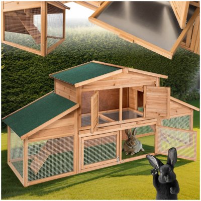 Tectake králíkárna dvoupatrová 226 x 77 x 95,5 cm – Sleviste.cz
