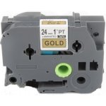 Kompatibilní páska s Brother TZ-851 / TZe-851, 24mm x 8m, černý tisk / zlatý podklad – Zboží Živě